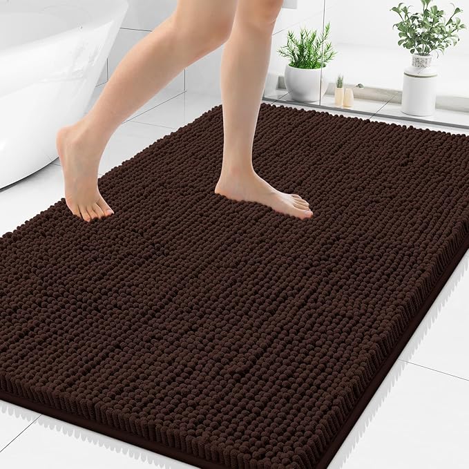 Smiry Luxury Chenille Bathroom Rugs 40x32, Extra Soft and Absorbent Shaggy Bath by Smiry