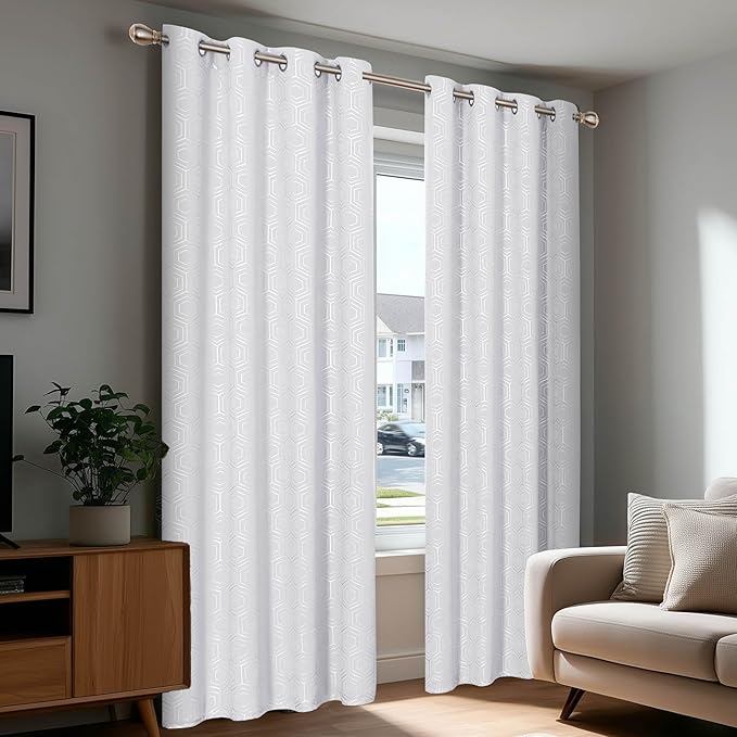 Deconovo White Curtains, Room Darkening Living Room Curtain, Thermal Insulated - Image 7