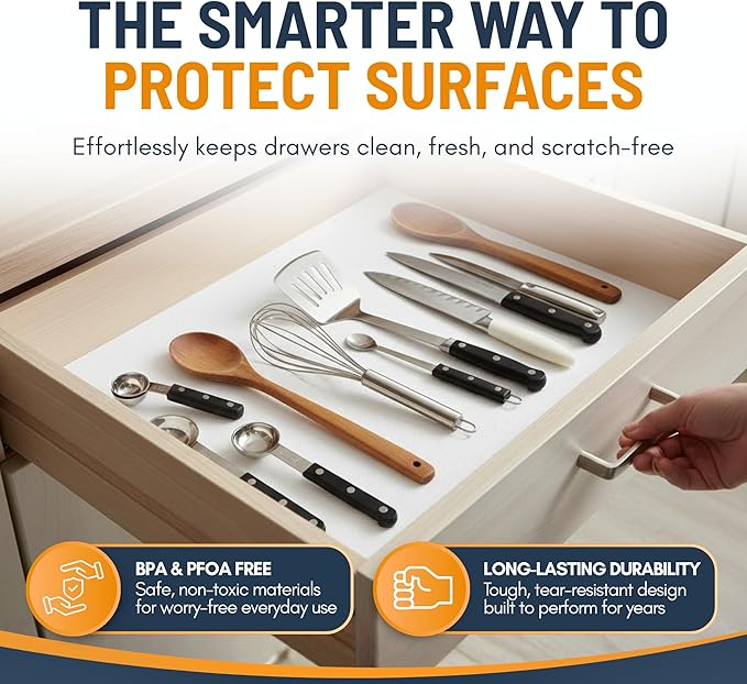 Shelf Liner Cabinet Liner for Shelves Non-Adhesive Kitchen Drawer Liner by - Image 4