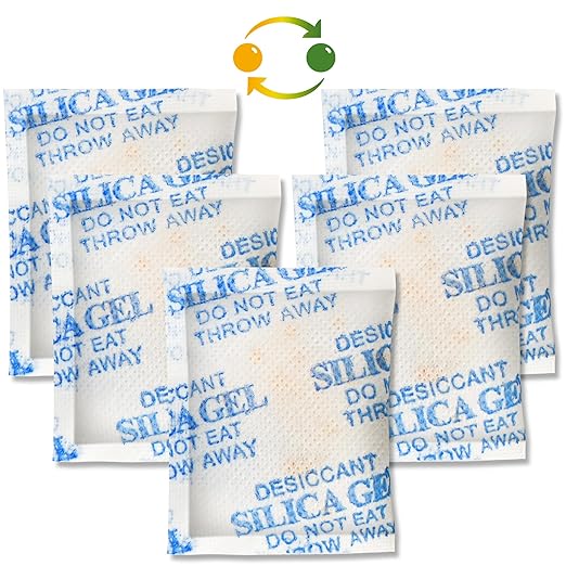 LotFancy Silica Gel Packets, 5 Gram 150 Packs Rechargeable Desiccant - Image 9