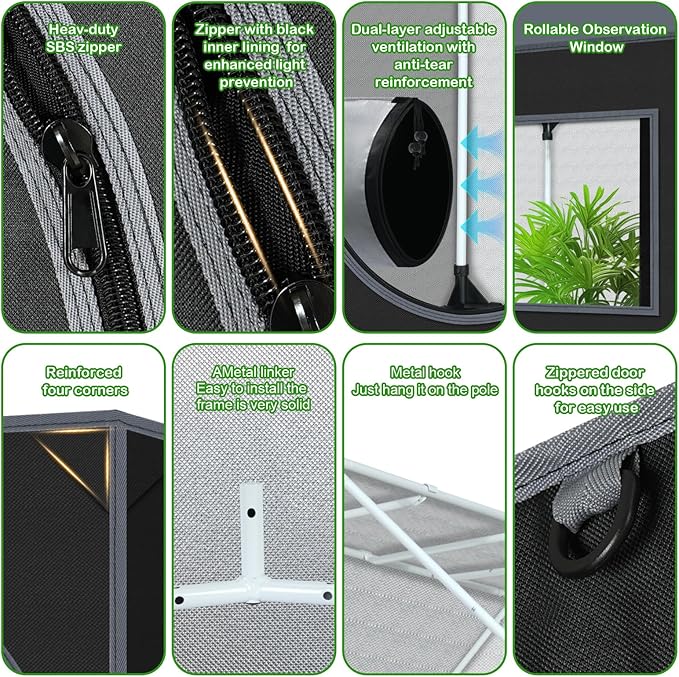 Grow Tent Roof 48"x48"x72" High Reflective Grow Tent Indoor Grow Room - Image 3