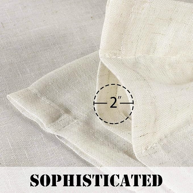Linen Curtains Elegant Natural Linen Blended Curtains Energy Efficient Light - Image 5