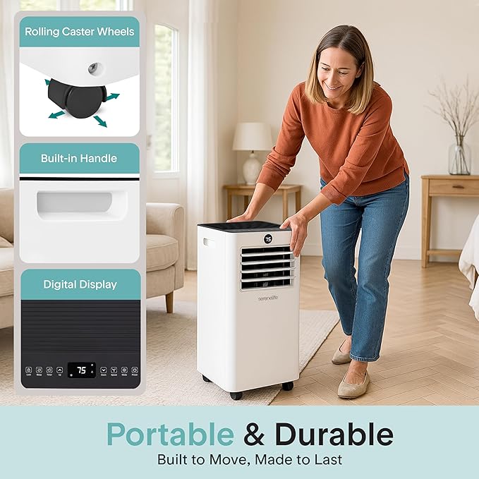 SereneLife 10, 000 BTU Portable Air Conditioner and Heater, Small AC - Image 5