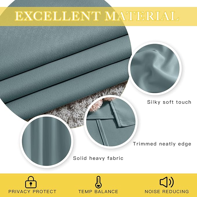 NICETOWN Blackout Curtain for Sliding Door, Patio Door Curtains, Grommet - Image 4