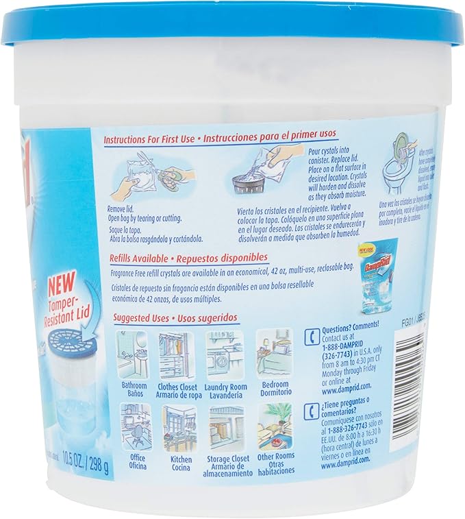 DampRid Refillable Moisture Absorber, Fragrance Free, 10.5 Ounce - Image 5