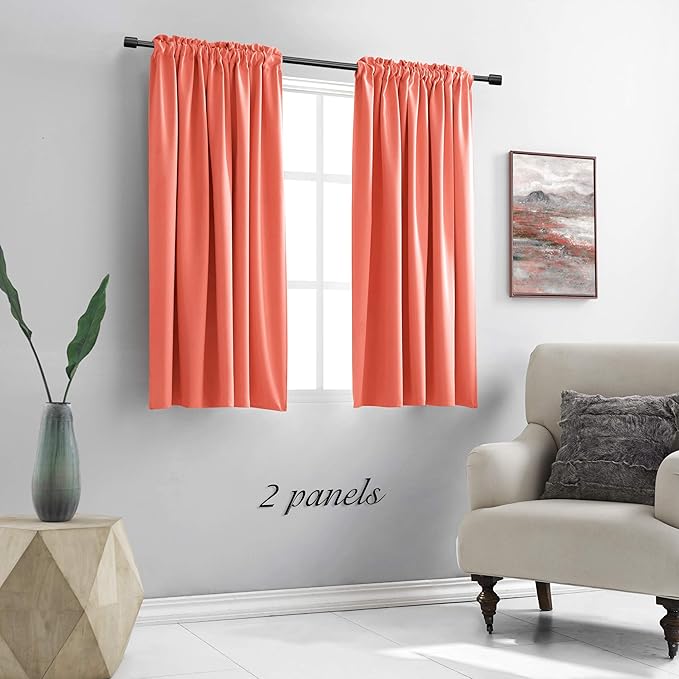DONREN Coral Room Darkening Curtain Panels - Image 2