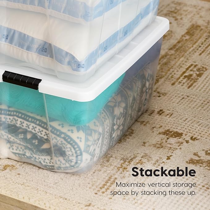 IRIS USA 94 Qt Stackable Plastic Storage Bins - Image 6