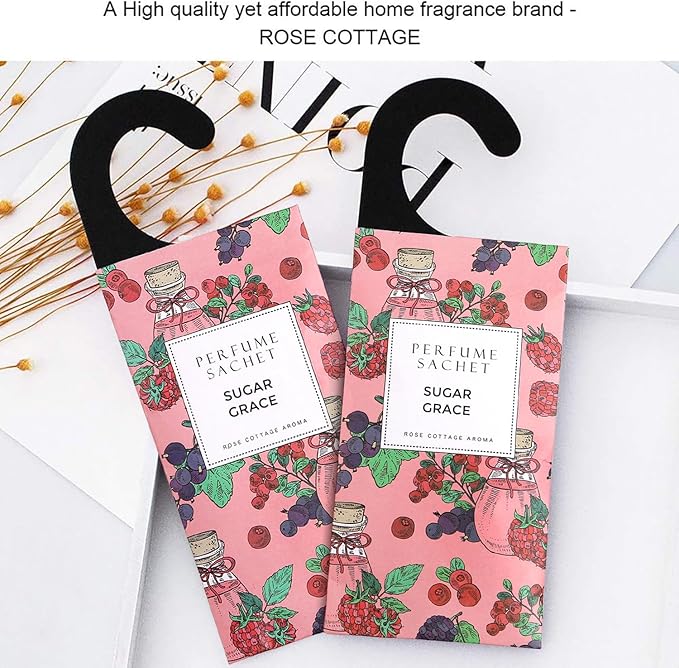 ROSE COTTAGE Large 12 Packs Sugar Grace Hanging Closet Deodorizer Air Freshener - Image 9