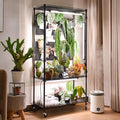 Bstrip Plant Cabinet with Pegboard, 3 Tier Plant Shelf with Grow Light by Bstrip