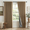 RYB HOME Linen Textured 100% Blackout Curtains by RYBHOME