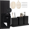 Black Bathroom Sets, Natural Loofah Sponge, Soap Dispenser, Toothbrush Holder by LetUsMakeHomeYourFavoriteDestination
