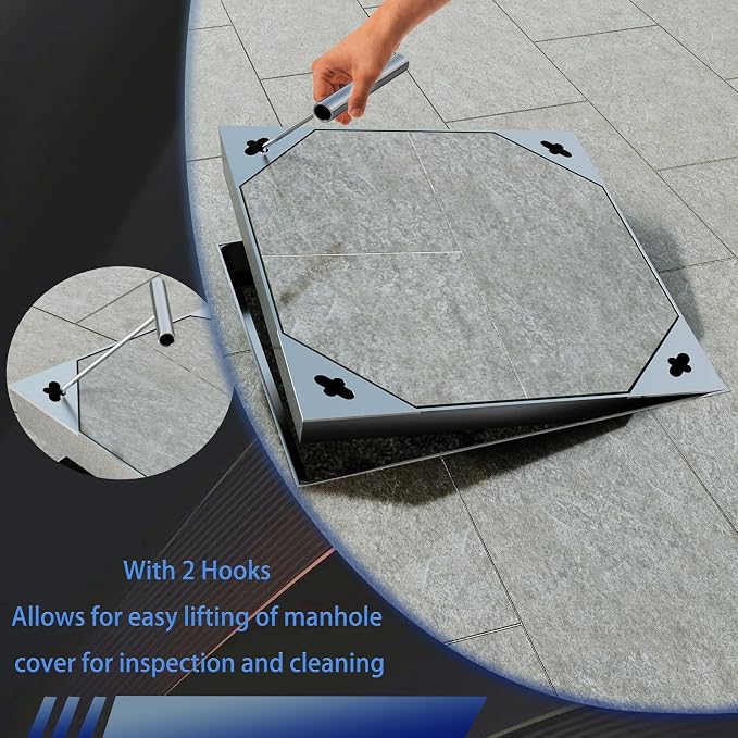 12x12 inch Stainless Steel Square Invisible Manhole Cover | Recessed Septic - Image 5