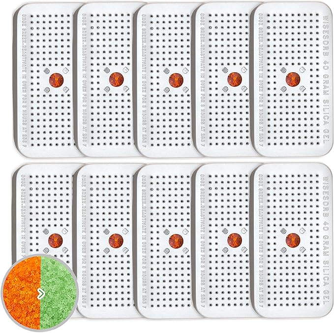 40 Gram Pack of 10 Silica Gel Canister, Gun Safe Dehumidifiers, Reusable by Wisesorb