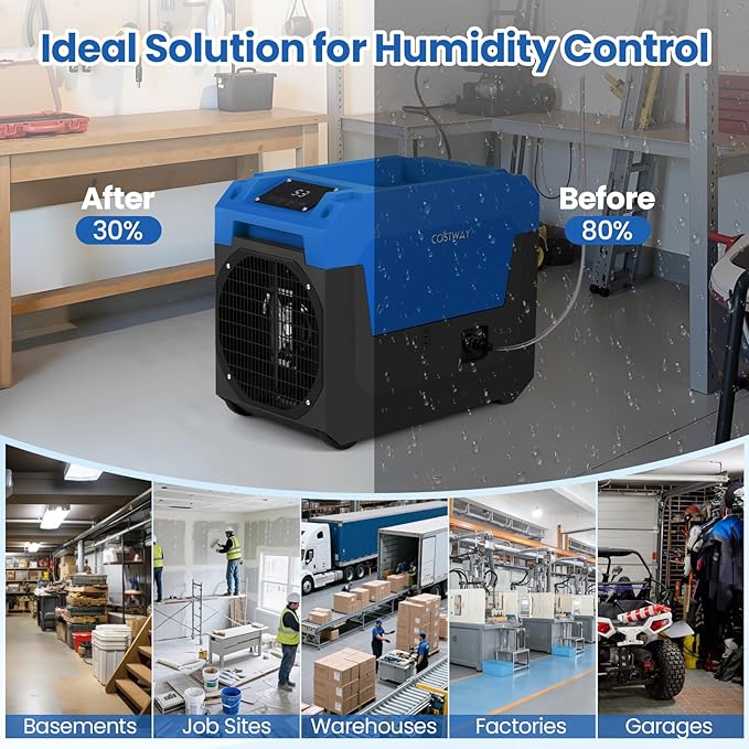 COSTWAY 140 Pints Commercial Dehumidifier - Image 7