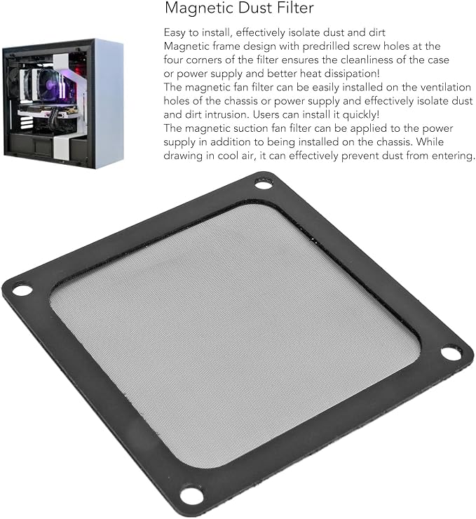 80mm Magnetic Dust Filter PC Case Fan Frame 5PCS Set - Image 3