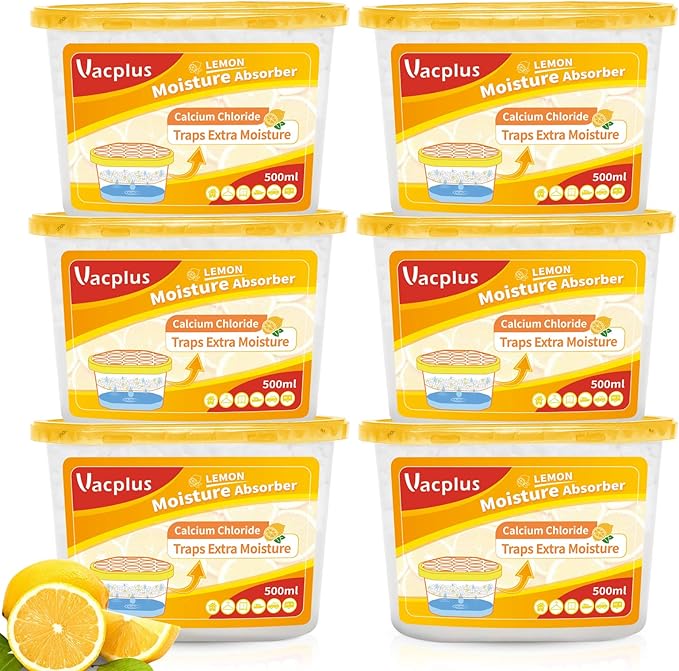 Vacplus Moisture Absorbers 6 Pack, Portable Humidity Absorber Boxes by Vacplus