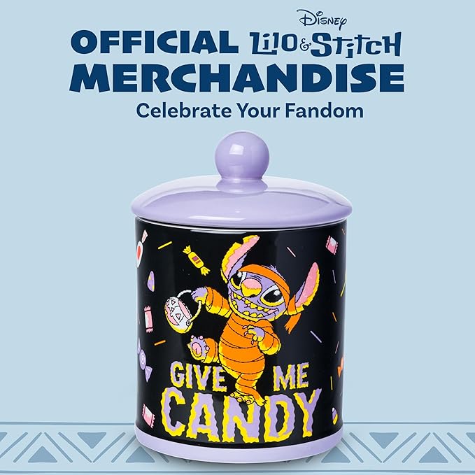 Silver Buffalo Disney Lilo and Stitch Halloween Mummy Give Me Candy Ceramic - Image 6