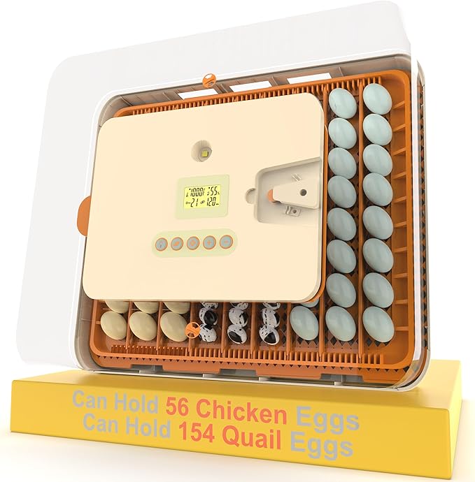 Egg Incubator for Hatching 56-154 Chicken/Quail/Turkey Eggs, 360° View Poultry by Unknown