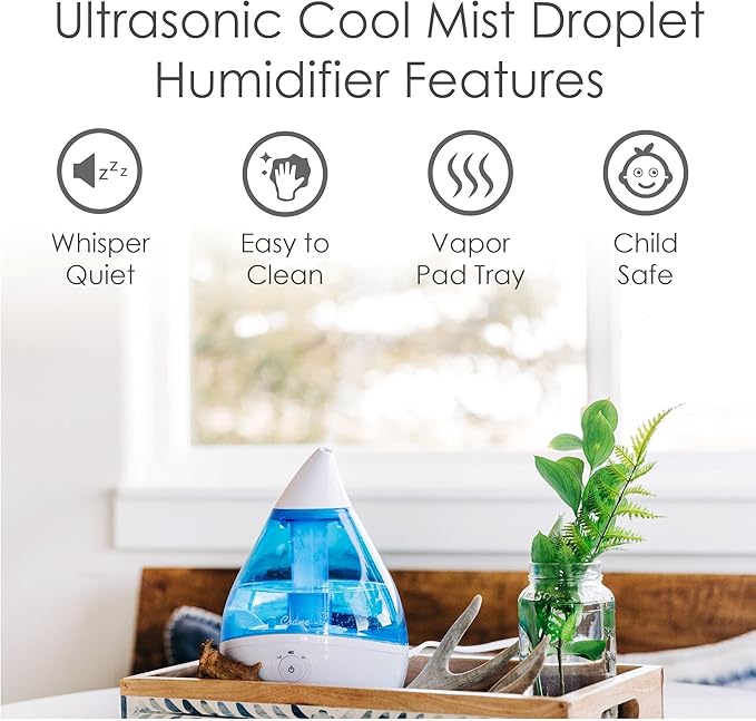 Crane Droplet Ultrasonic Teardrop Cool Mist Air Humidifier, 0.5 Gallon - Image 2