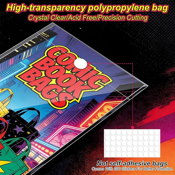 100 Pack Current Comic Book Bags and Boards, Thick Acid-Free Comic Books - Image 4