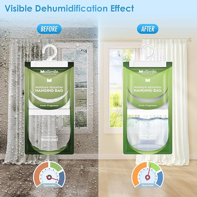Moisture Absorbers 30 Pack Fresh Fragrance, Hanging Closet Dehumidifier Bags - Image 2