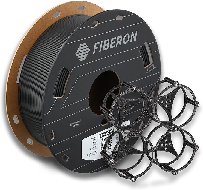 Polymaker Fiberon PETG-RCF Filament Black 1.75mm 0.5kg, Recycled Carbon Fiber by Polymaker