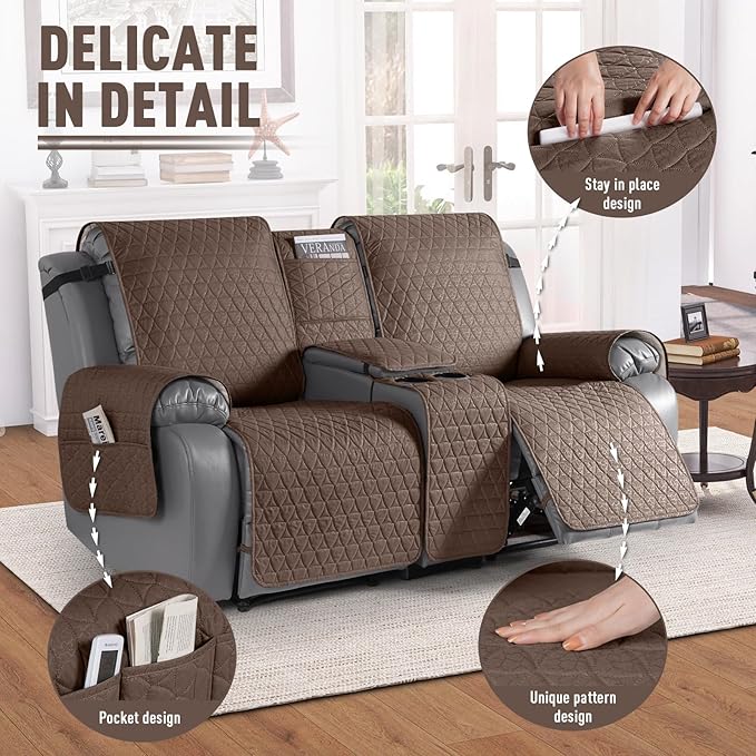 TAOCOCO 100% Waterproof Loveseat Recliner Couch Sofa Covers - Image 6