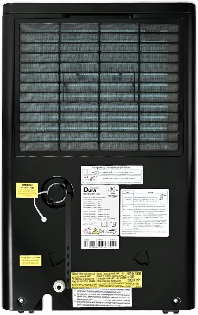 DuraComfort 50 Pint Dehumidifier, Built-in Pump, 4500 Sq Ft Coverage, Energy - Image 3