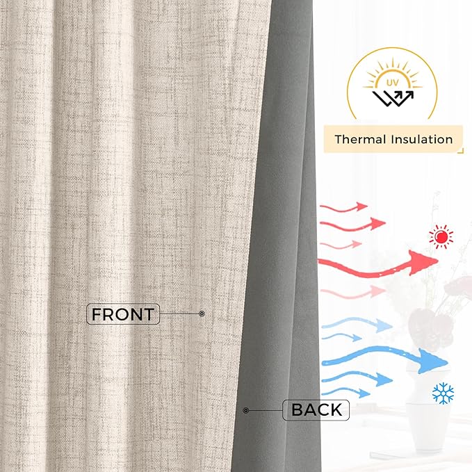 INOVADAY Thermal Sliding Door Curtains 100% Blackout Curtains - Image 6