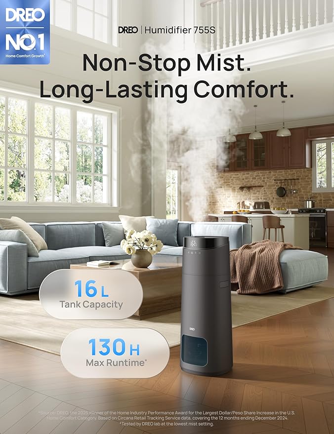 DREO 16L Smart Humidifier Large Room 1000 ft², 130H Cool Mist Air Humidifiers - Image 2