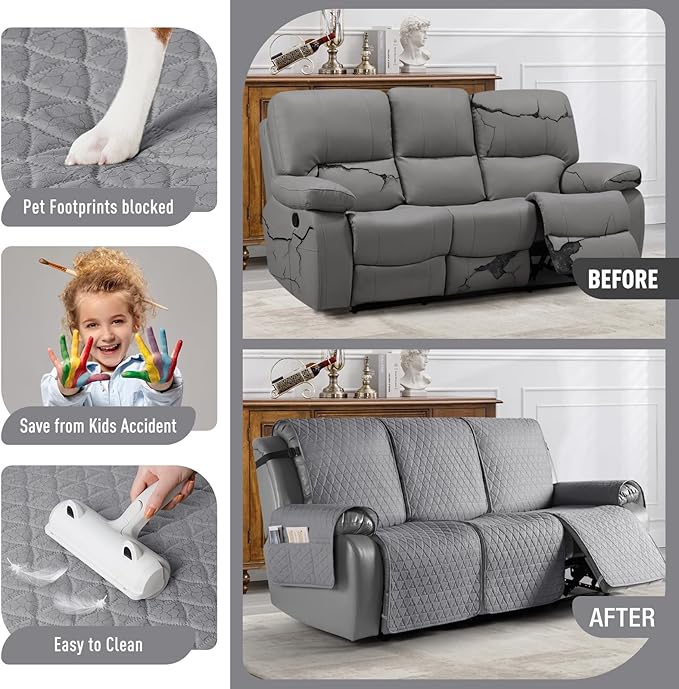 TAOCOCO 100% Waterproof Recliner Cover, Non-Slip Washable Reclining Couch Cover - Image 2