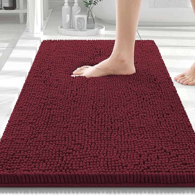 Smiry Luxury Chenille Bathroom Rugs 30x20, Extra Soft and Absorbent Shaggy Bath by Smiry
