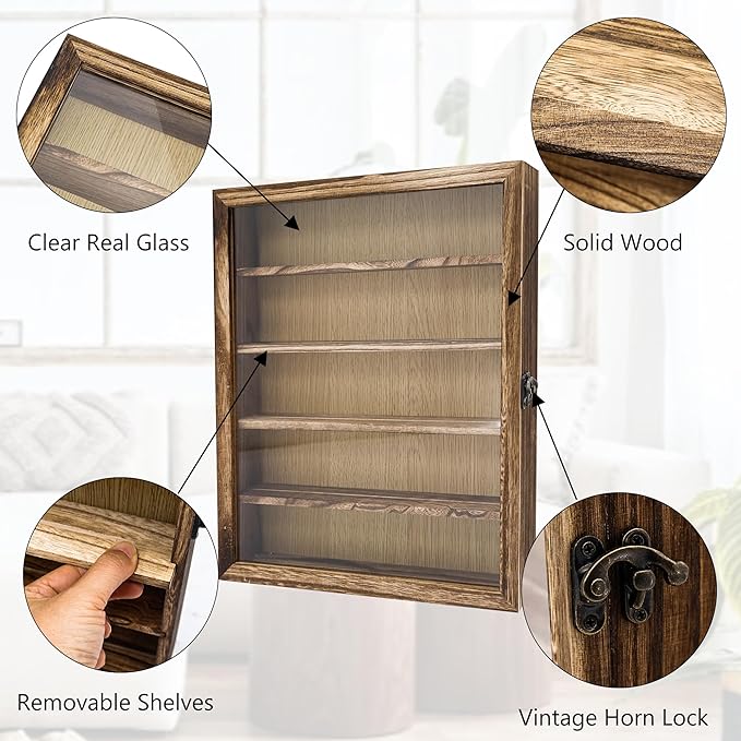 11x14 Shadow Box Frame with Removable Shelves, Collectible Display Shelves Case - Image 5