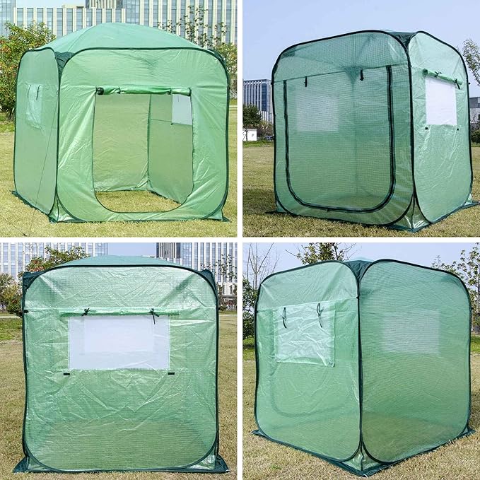 Porayhut Pop Up Greenhouse Tent, Portable X-Large Walk-in Flower House - Image 9