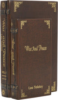 Deco 79 Wooden Decorative Box "War and Peace" Storage Faux Book Decorative by Deco79