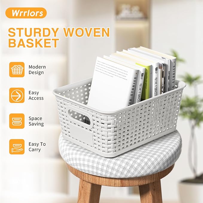 White Plastic Storage Baskets - Image 6