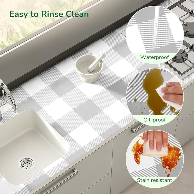 Shelf Liner for Kitchen Cabinets Non-Adhesive Drawer Liners Non-Slip Strong - Image 4
