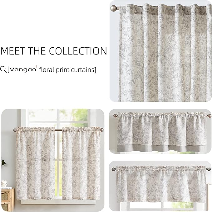 Vangao Floral Linen Curtains for Living Room 96 Inches Long Purple Grey - Image 7