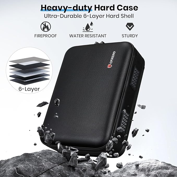 Fireproof Document Box Double-Zip, Hard-shell Waterproof Fire Proof Bag - Image 3