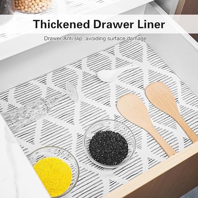 Shelf and Drawer Liners for Kitchen Cabinet, Non-Adhesive Cabinet Liners 12in x - Image 3