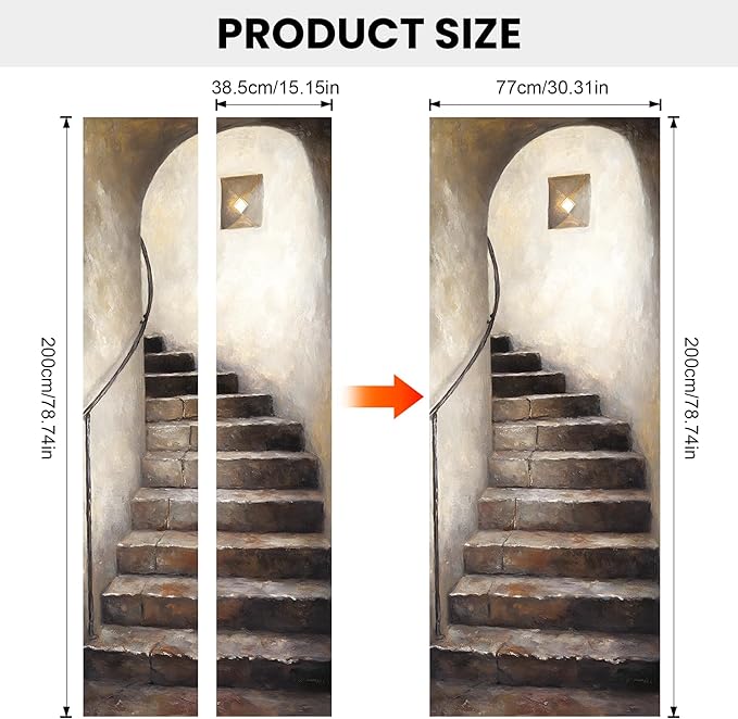 3D Door Stickers, Peel and Stick Vinyl Wallpaper, Self-Adhesive Mural Door Cover - Image 3