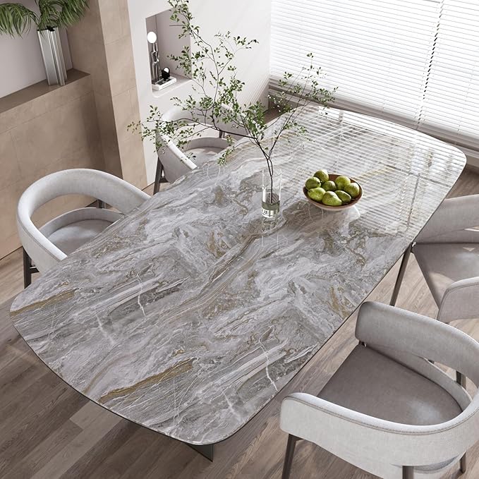CRE8TIVE Slate Grey Gold Marble Wallpaper Peel and Stick Glossy Marble Contact - Image 2