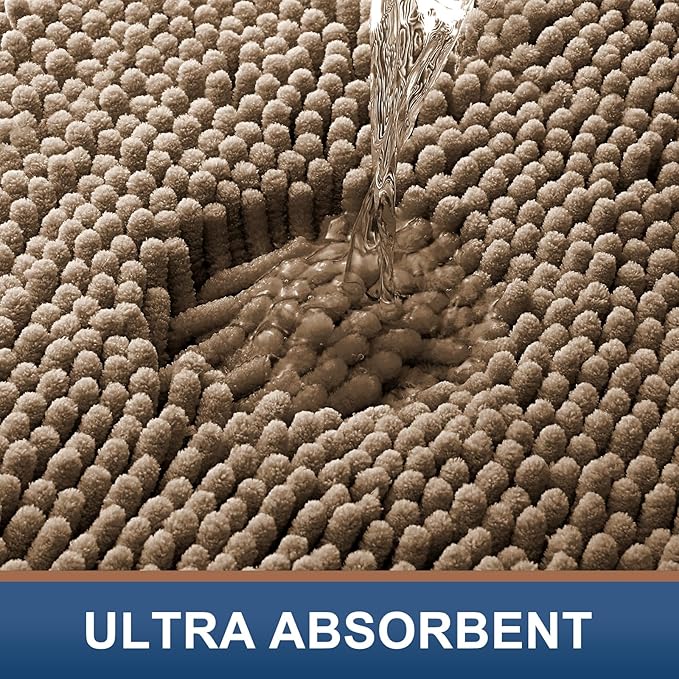 Smiry Luxury Chenille Bathroom Rugs 34x21, Extra Soft and Absorbent Shaggy Bath - Image 4