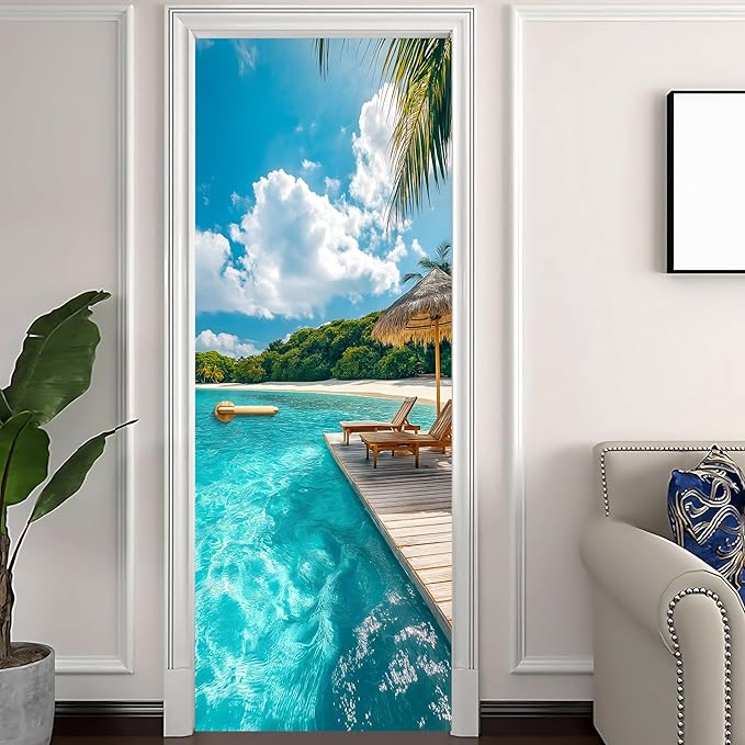 3D Door Decals Stickers Peel Stick Wall Murals Vinyl Wallpaper Self-Adhesive - Image 2