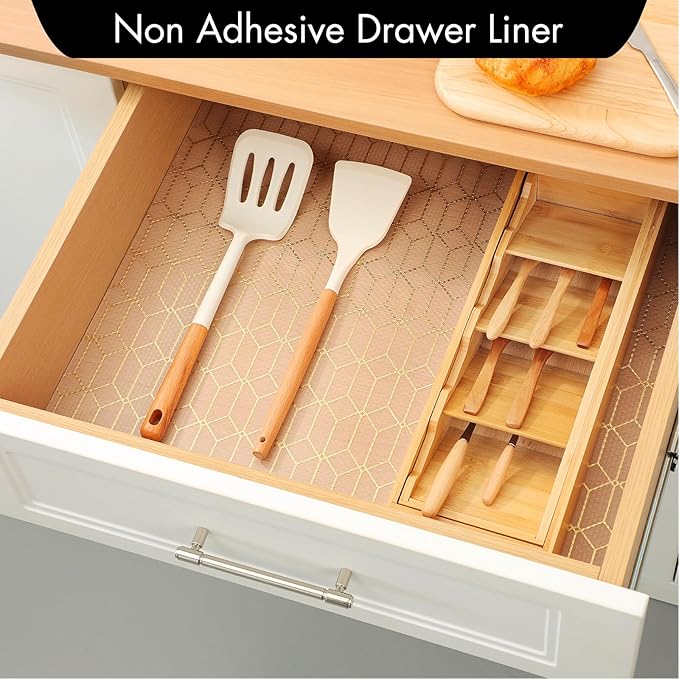 Cooyes Shelf Liner, Non Adhesive Drawer and Cabinet Liner, EVA Washable - Image 3
