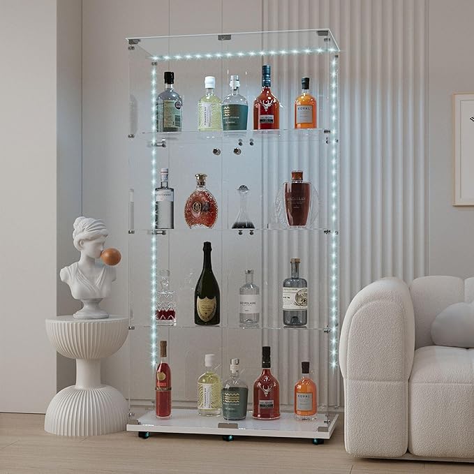 Yoluckea 4-Tier Glass Display Cabinet by Yoluckea