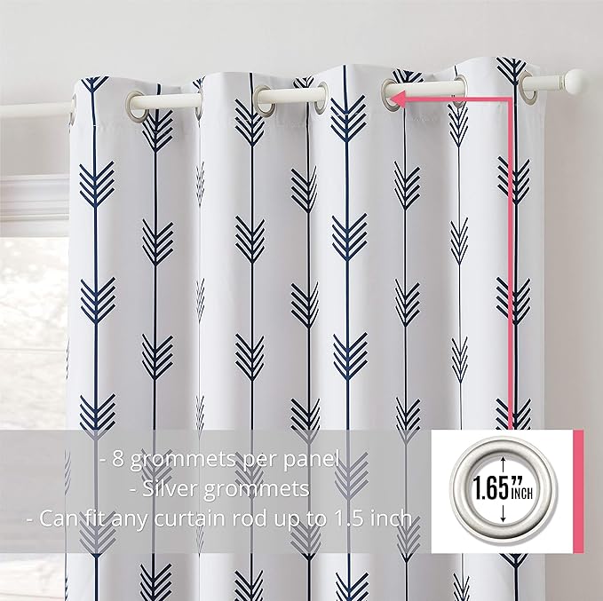 HLC.ME Arrow Printed Privacy Blackout Energy Efficient Room Darkening Thermal - Image 2