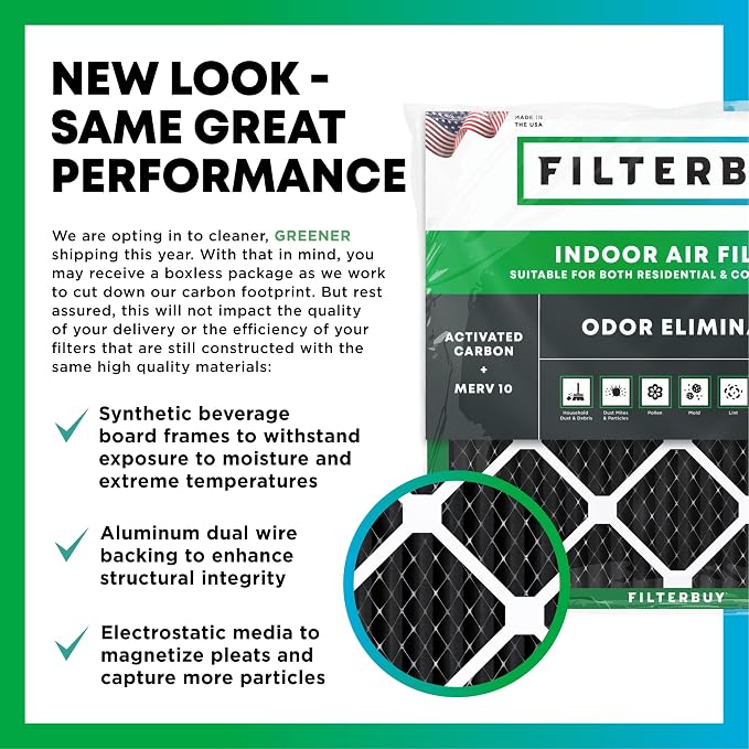 Filterbuy 10x20x1 Air Filter MERV 10 Odor & Allergy Defense - Image 3