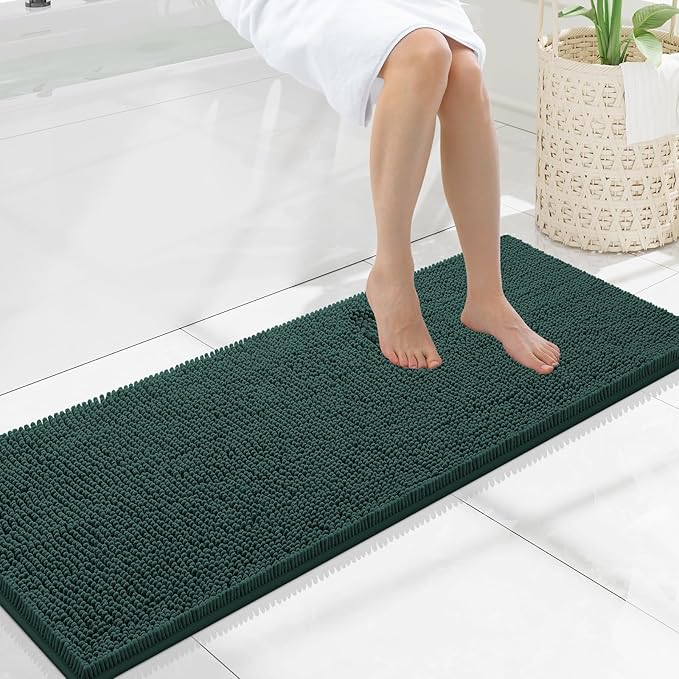 Smiry Luxury Chenille Bathroom Rugs 47x17, Extra Soft and Absorbent Shaggy Bath by Smiry