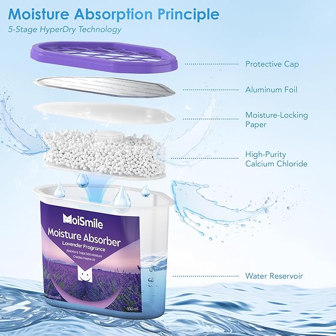 Moisture Absorbers, Efficient Lavender Vanilla Humidity Absorber ＆ Odor - Image 8